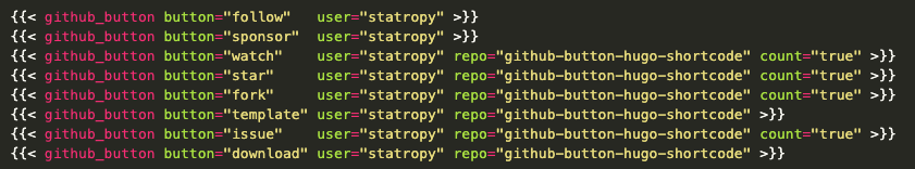 Hugo Shortcode Github Button